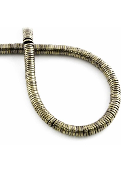 Hematit Doğal Taş Parlak Antik Sarı 6X1MM Dizi
