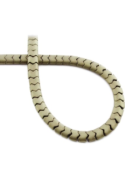 Hematit Doğal Taş Mat Antik Sarı Yassı Balık Sırtı Kesim 6X4MM Dizi