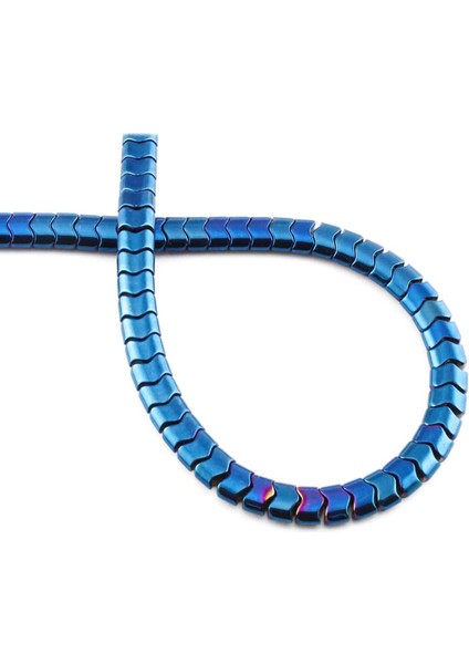 Hematit Doğal Taş Parlak Mavi 6X4MM Dizi