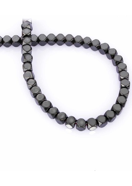 Hematit Doğal Taş Parlak Füme 6X6MM Dizi
