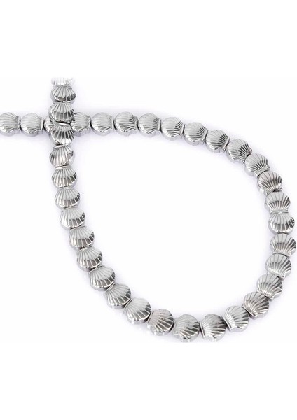 Hematit Doğal Taş Parlak Gümüş Deniz Tarağı Kesim 5X3MM Dizi
