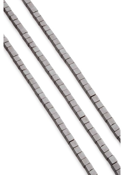 Hematit Doğal Taş Mat Gri Küp Kesim 4X4MM Dizi fiyatları