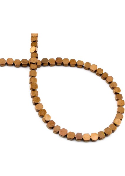 Hematit Doğal Taş Parlak Kahverengi 3X4MM Dizi