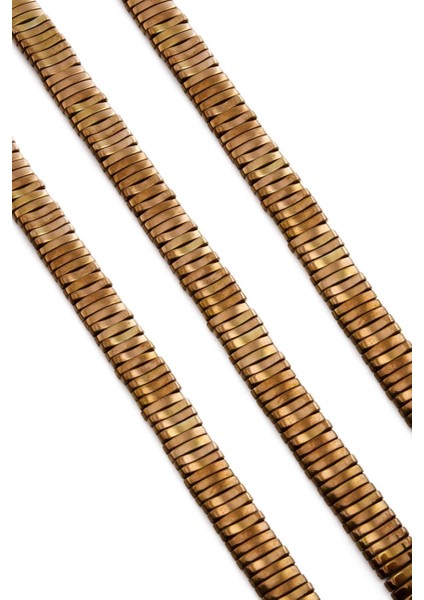Hematit Doğal Taş Parlak Kahverengi Çift Delikli 10X2MM Dizi fiyatları