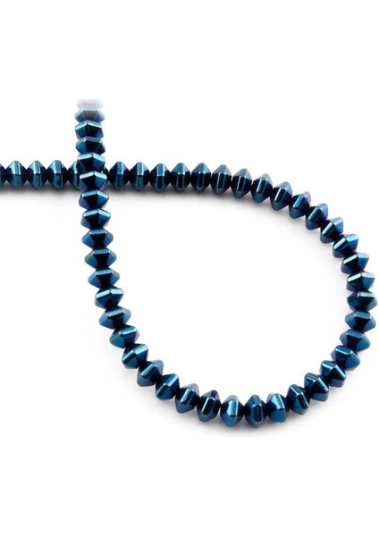 Hematit Doğal Taş Parlak Mavi 5X4MM Dizi