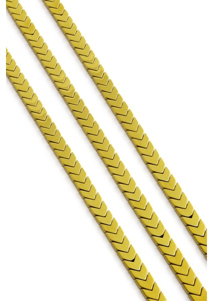 Hematit Doğal Taş Parlak Gold Çavuş Kesim Çift Delikli 6X3MM Dizi fiyatları