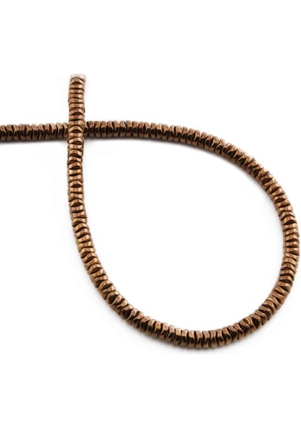 Hematit Doğal Taş Parlak Kahverengi Rondela Kesim 4X1MM Dizi