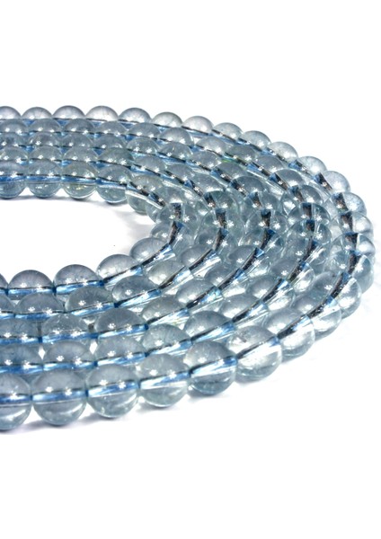 Topaz Doğal Taş Mavi Küre Kesim 8mm Dizi fiyatları