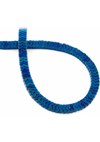 Hematit Doğal Taş Parlak Mavi Yarasa Kesim 7X1MM Dizi