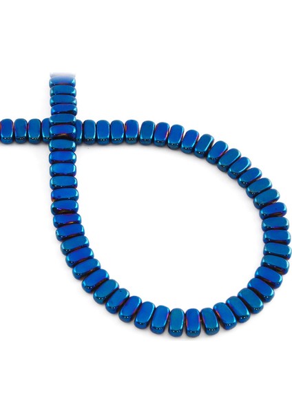Hematit Doğal Taş Parlak Mavi Rondela Kesim 3X5MM Dizi