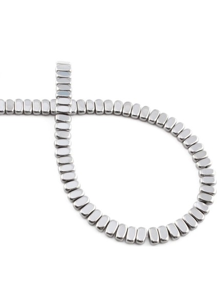 Hematit Doğal Taş Parlak Gümüş 3X5MM Dizi