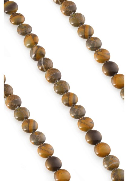 Jasper Doğal Taş Parlak Kahverengi Daire Kesim 10MM Dizi fiyatları
