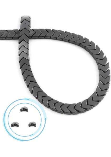 Hematit Doğal Taş Parlak Füme 6X3MM Dizi