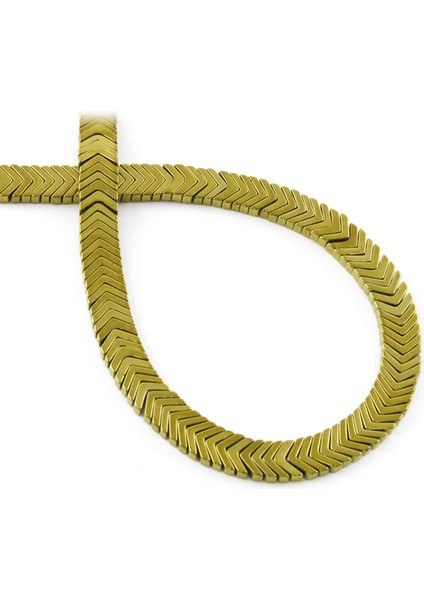 Hematit Doğal Taş Parlak Gold Çavuş Kesim 7X1MM Dizi