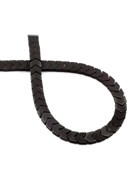 Hematit Doğal Taş Mat Siyah 6X3MM Dizi