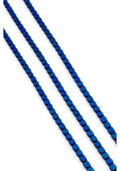 Hematit Doğal Taş Parlak Mavi Kare Kesim 4X4MM Dizi fiyatları