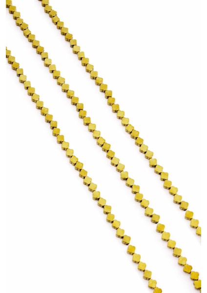 Hematit Doğal Taş Parlak Gold Yonca Kesim 4X4MM Dizi fiyatları