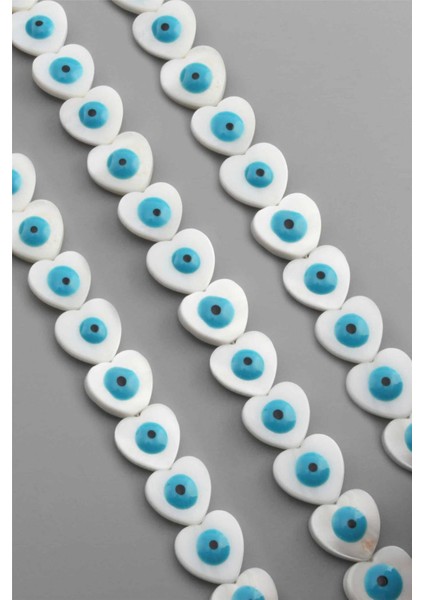 Sedef Doğal Taş Parlak Mavi Kalp Kesim 15X3MM Dizi [ab+] fiyatları