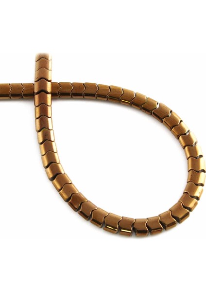 Hematit Doğal Taş Parlak Kahverengi Yassı Balık Sırtı Kesim 6X4MM Dizi