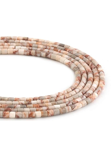 Jasper Doğal Taş Silindir Kesim 4X4MM Dizi