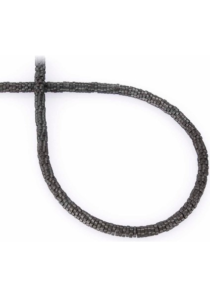 Hematit Doğal Taş Mat Gri Rondela Kesim 4X1MM Dizi