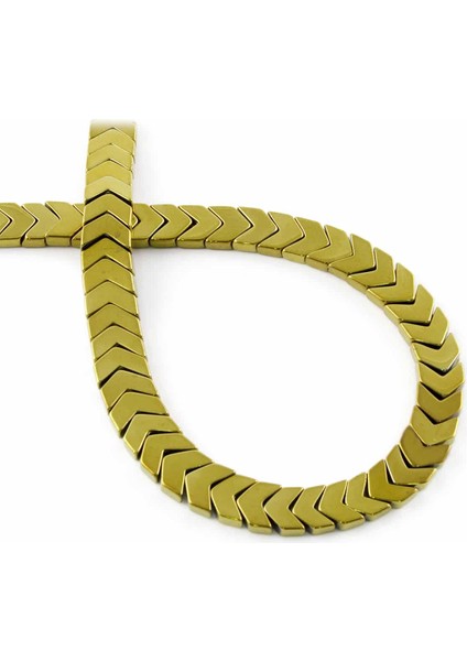 Hematit Doğal Taş Parlak Gold 8X3MM Dizi