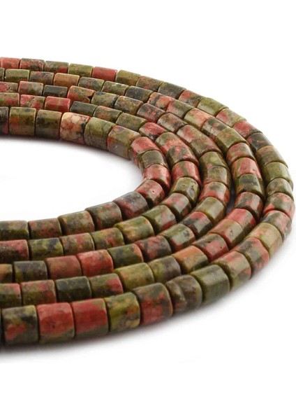 Unakit Doğal Taş Silindir Kesim 6X6MM Dizi