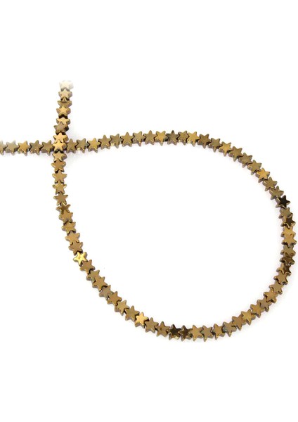 Hematit Doğal Taş Antik Sarı Yıldız Kesim 4mm Dizi