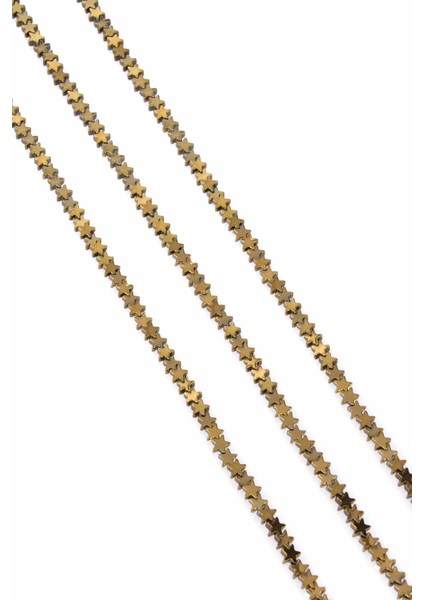 Hematit Doğal Taş Antik Sarı Yıldız Kesim 4mm Dizi fiyatları