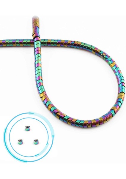 Hematit Doğal Taş Parlak Gökkuşağı 4X2MM Dizi