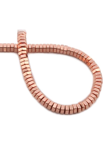 Hematit Doğal Taş Parlak Roz Altıgen Kesim 6X2MM Dizi