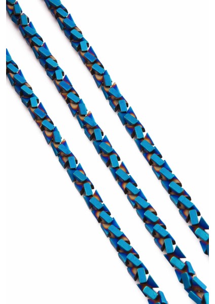 Hematit Doğal Taş Mat Mavi Fiyonk Kesim 7X7MM Dizi fiyatları