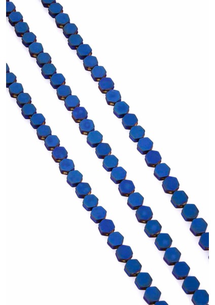 Hematit Doğal Taş Mat Mavi Altıgen Kesim 7X4MM Dizi fiyatları