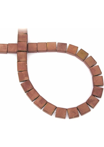 Hematit Doğal Taş Mat Kahverengi Kare Kesim 8X8X3MM Dizi
