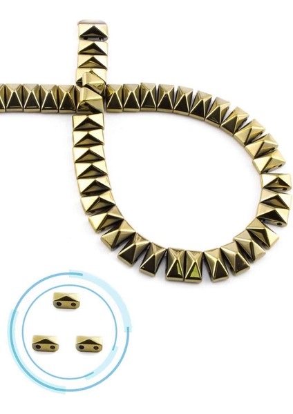 Hematit Doğal Taş Parlak Antik Sarı 8X5MM Dizi