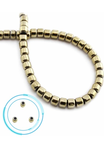 Hematit Doğal Taş Parlak Antik Sarı Rondela Kesim 6X5MM Dizi