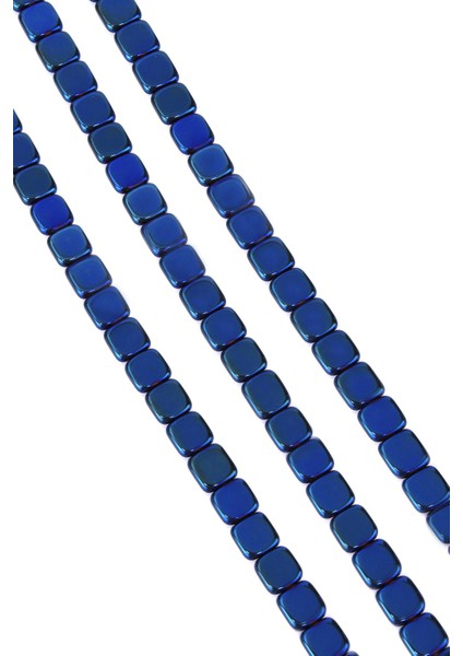 Hematit Doğal Taş Parlak Mavi Kare Kesim 8X8X3MM Dizi fiyatları
