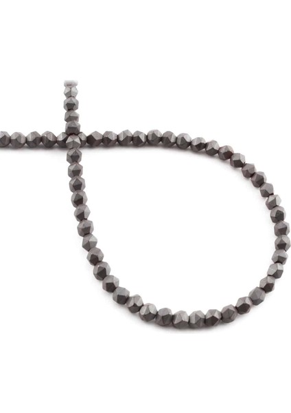 Hematit Doğal Taş Mat Gri Hegzagonal Kesim 4X4MM Dizi