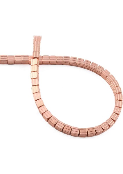 Hematit Doğal Taş Parlak Roz 4X4MM Dizi