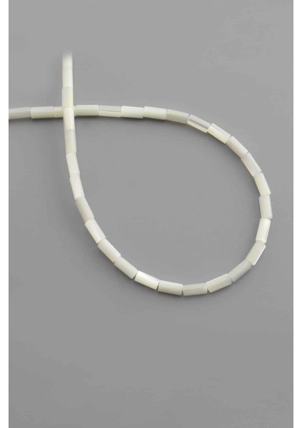 Sedef Doğal Taş Parlak Beyaz Silindir Kesim 3X7MM Dizi [aa]