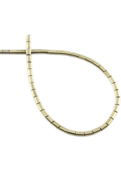 Hematit Doğal Taş Parlak Antik Sarı Silindir Kesim 3X5MM Dizi