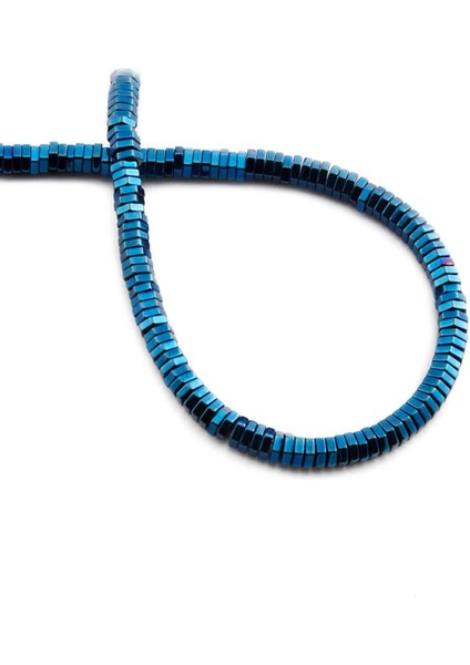 Hematit Doğal Taş Parlak Mavi Rondela Kesim 4X1MM Dizi