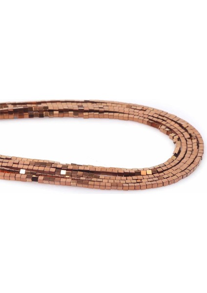 Hematit Doğal Taş Parlak Kahverengi 4X4MM Dizi