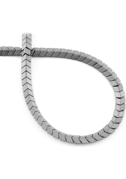 Hematit Doğal Taş Mat Gri Çavuş Kesim 6X3MM Dizi