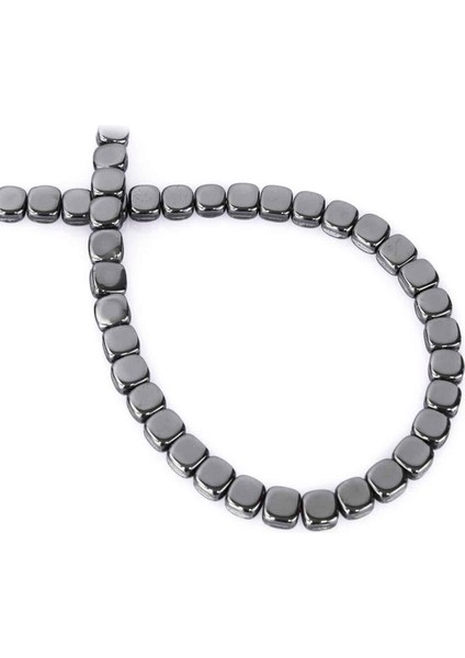 Hematit Doğal Taş Parlak Füme Kare Kesim 6X6MM Dizi