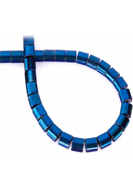 Hematit Doğal Taş Parlak Mavi 7X7MM Dizi