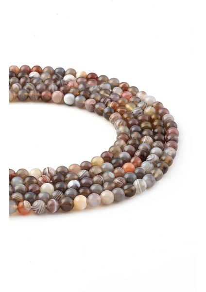 Bostawana Akik Doğal Taş Parlak Küre Kesim 6mm Dizi