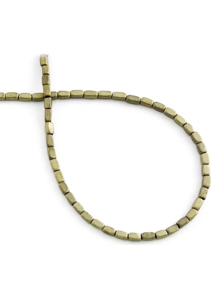 Hematit Doğal Taş Mat Antik Sarı Dikdörtgen Kesim 2X4MM Dizi