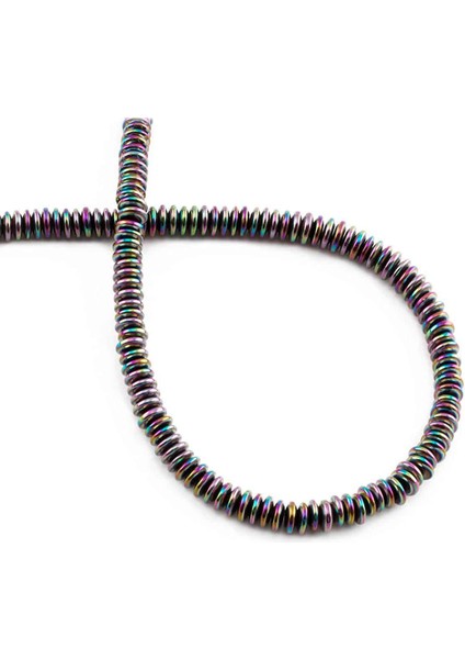 Hematit Doğal Taş Parlak Gökkuşağı 4X1MM Dizi