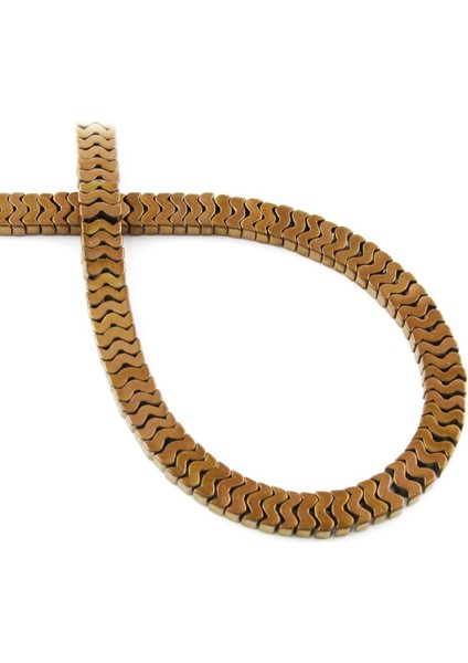 Hematit Doğal Taş Parlak Kahverengi Yarasa Kesim 7X1MM Dizi